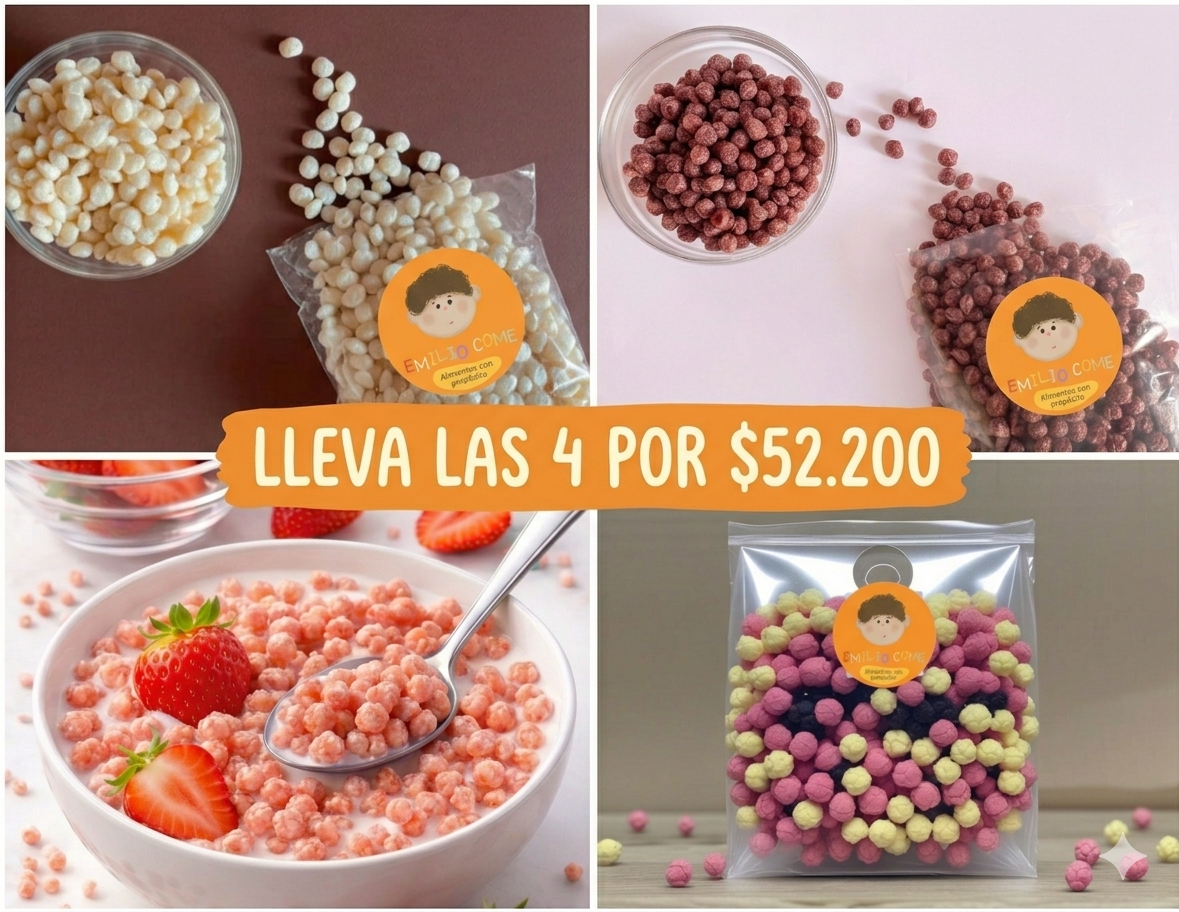 4 paquetes surtidos de cereal quinoa pop 200gr