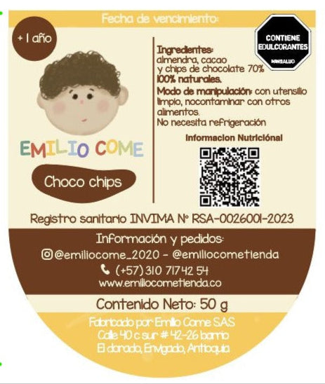CHOCO CHIPS DE 50GR