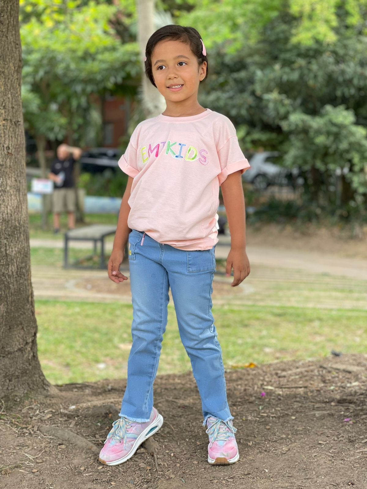Camiseta básica niña emi kids rosada