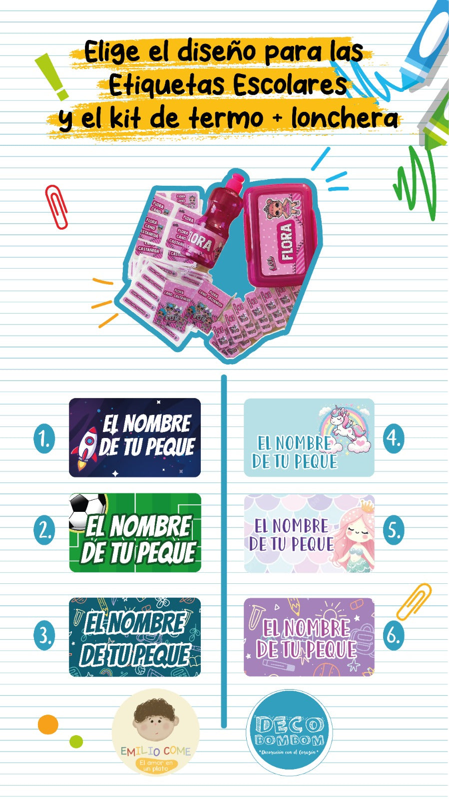 KIT DE REGRESO A CLASES BY EMILIO COME Y DECO BOMBOM