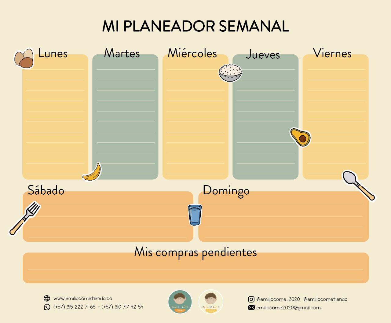 Planeador semanal Imantado